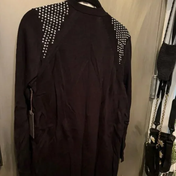 Studded Shoulder Open Front Cardigan - NWT - Picture 16 of 16
